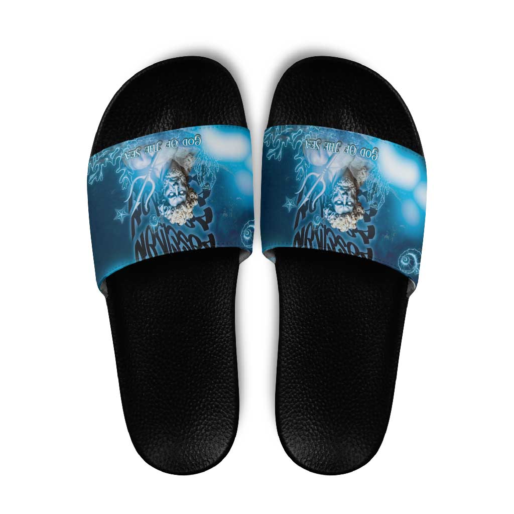 Poseidon Slide Sandals God Of The Sea - Wonder Print Shop