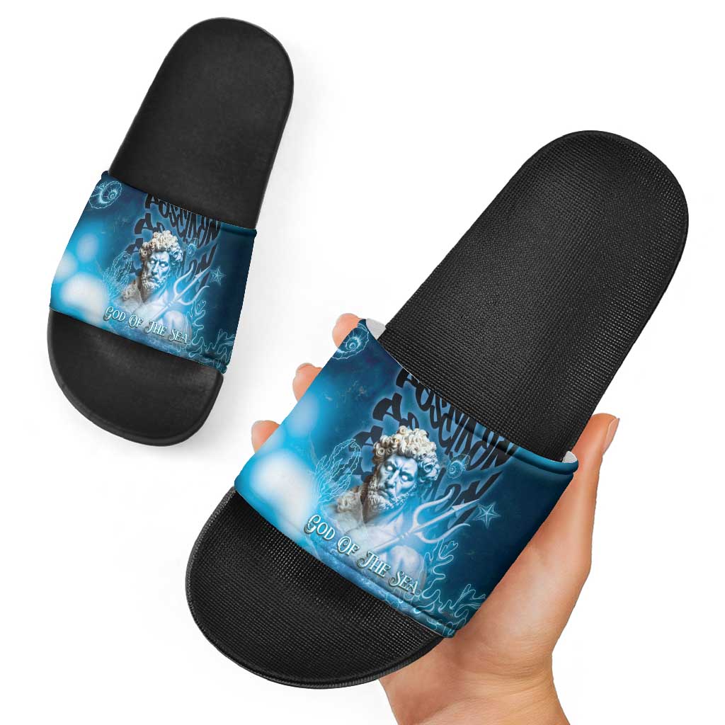 Poseidon Slide Sandals God Of The Sea - Wonder Print Shop