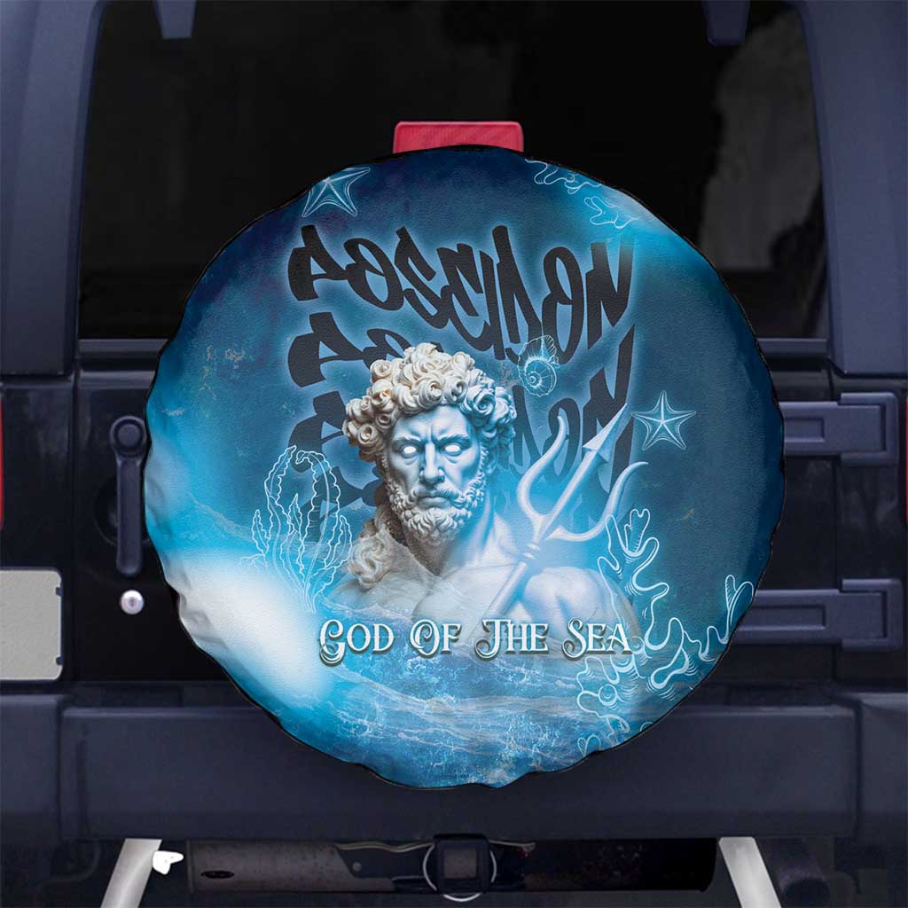Poseidon Spare Tire Cover God Of The Sea - Wonder Print Shop