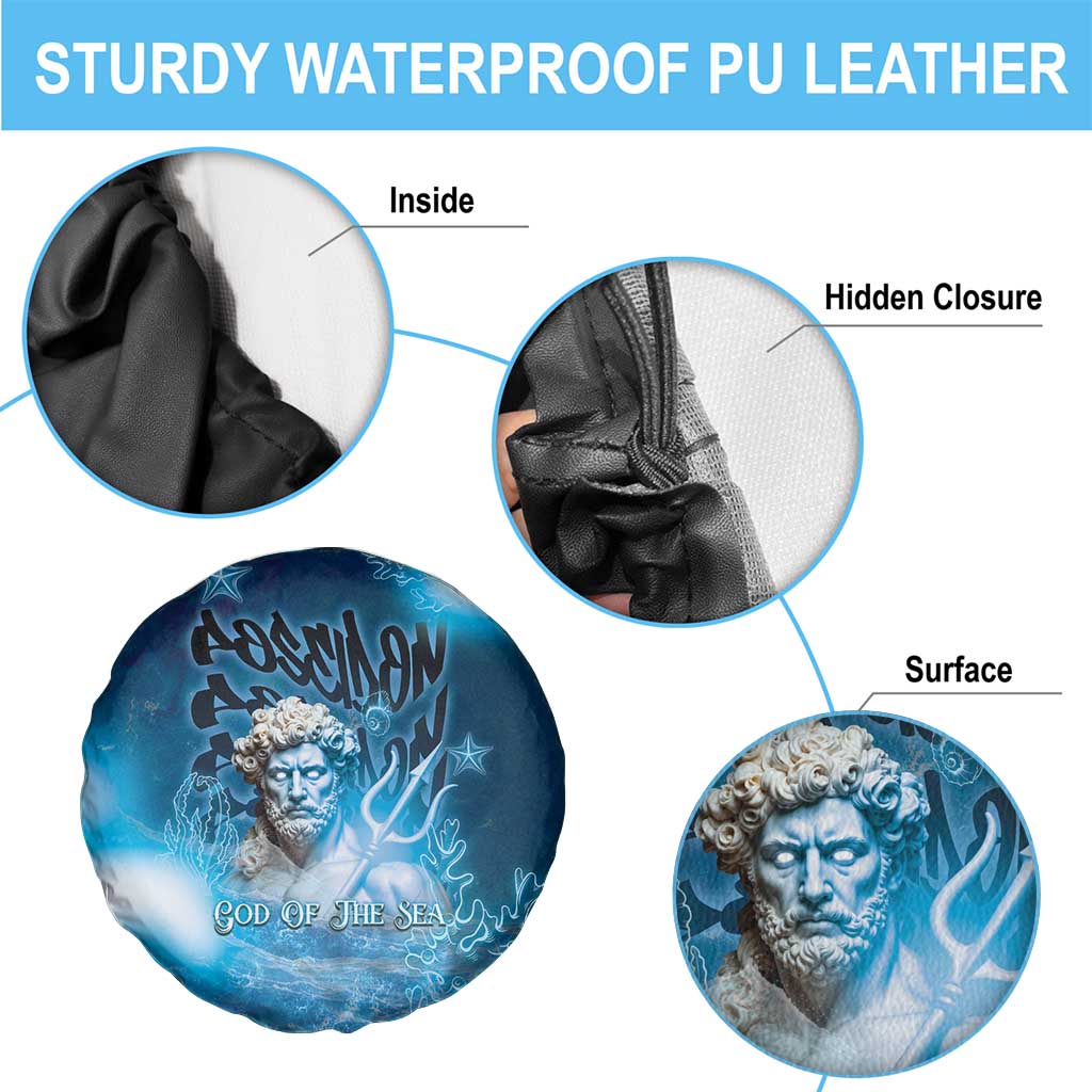 Poseidon Spare Tire Cover God Of The Sea - Wonder Print Shop