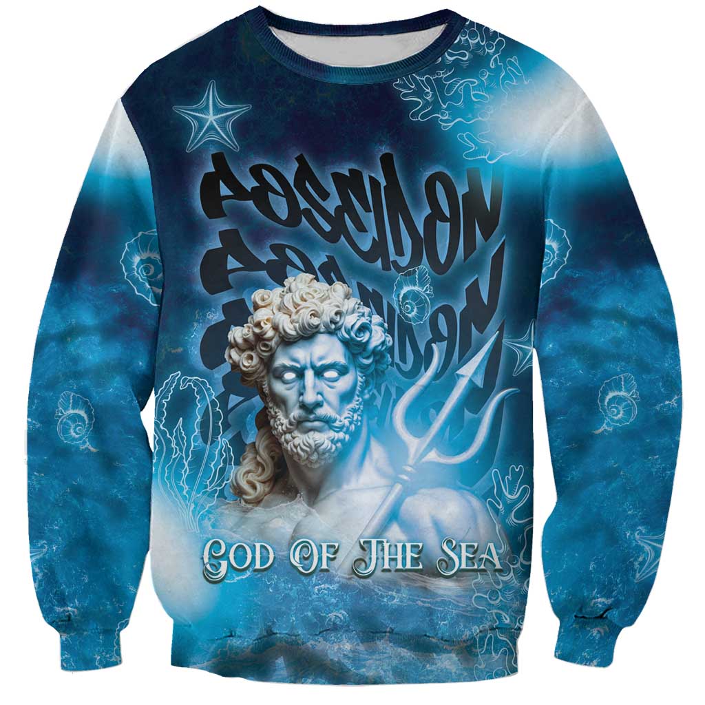 Poseidon Sweatshirt God Of The Sea - Wonder Print Shop