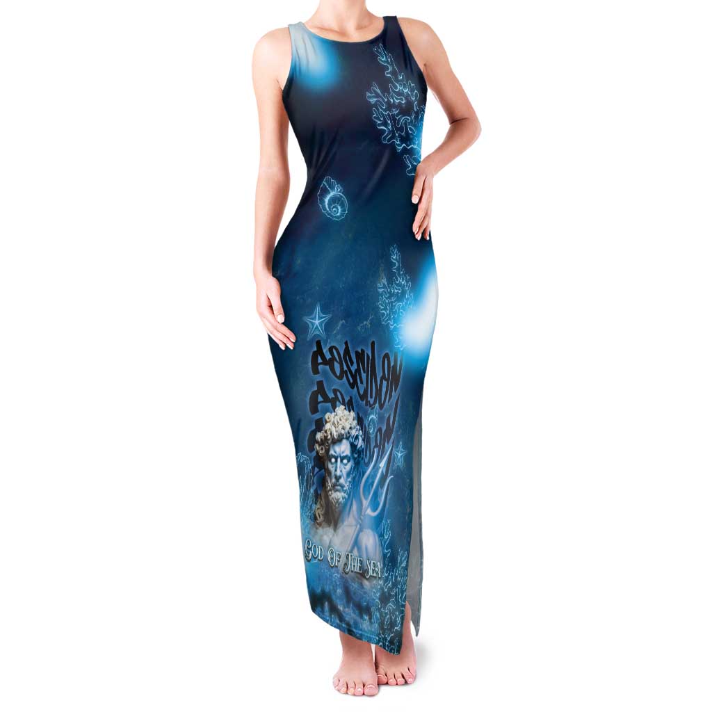 Poseidon Tank Maxi Dress God Of The Sea - Wonder Print Shop