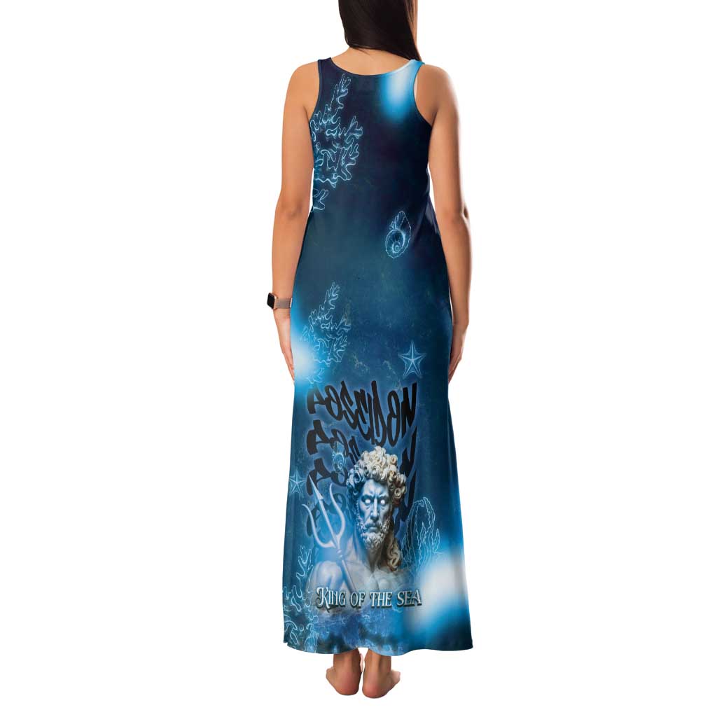 Poseidon Tank Maxi Dress God Of The Sea - Wonder Print Shop