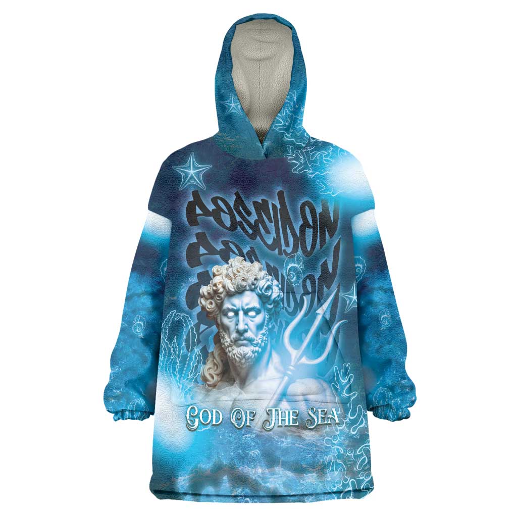 Poseidon Wearable Blanket Hoodie God Of The Sea - Wonder Print Shop
