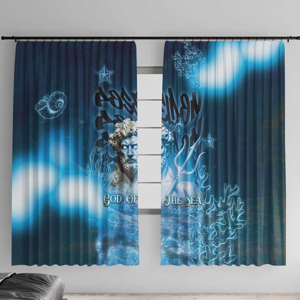 Poseidon Window Curtain God Of The Sea - Wonder Print Shop