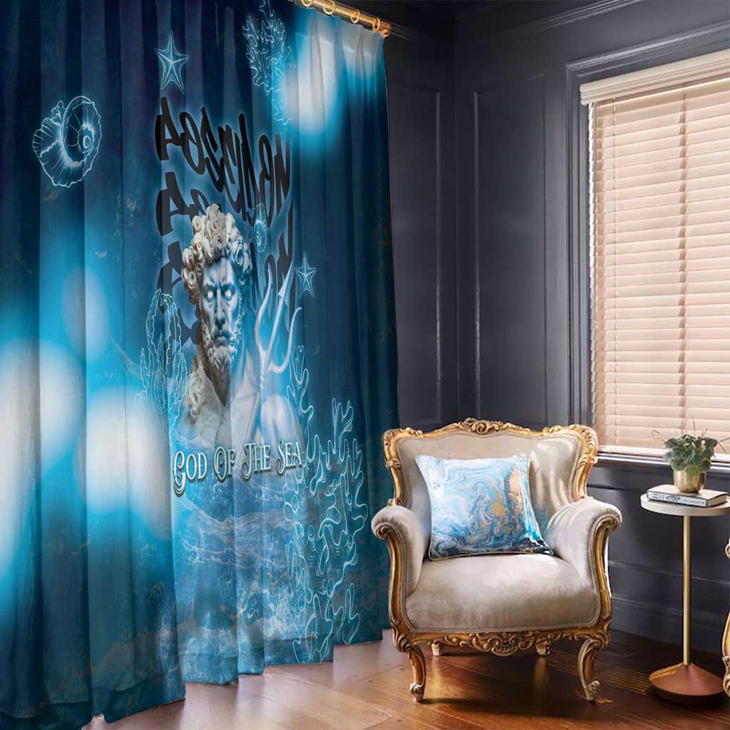 Poseidon Window Curtain God Of The Sea - Wonder Print Shop