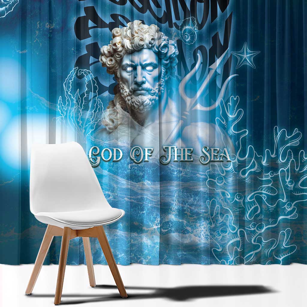 Poseidon Window Curtain God Of The Sea - Wonder Print Shop