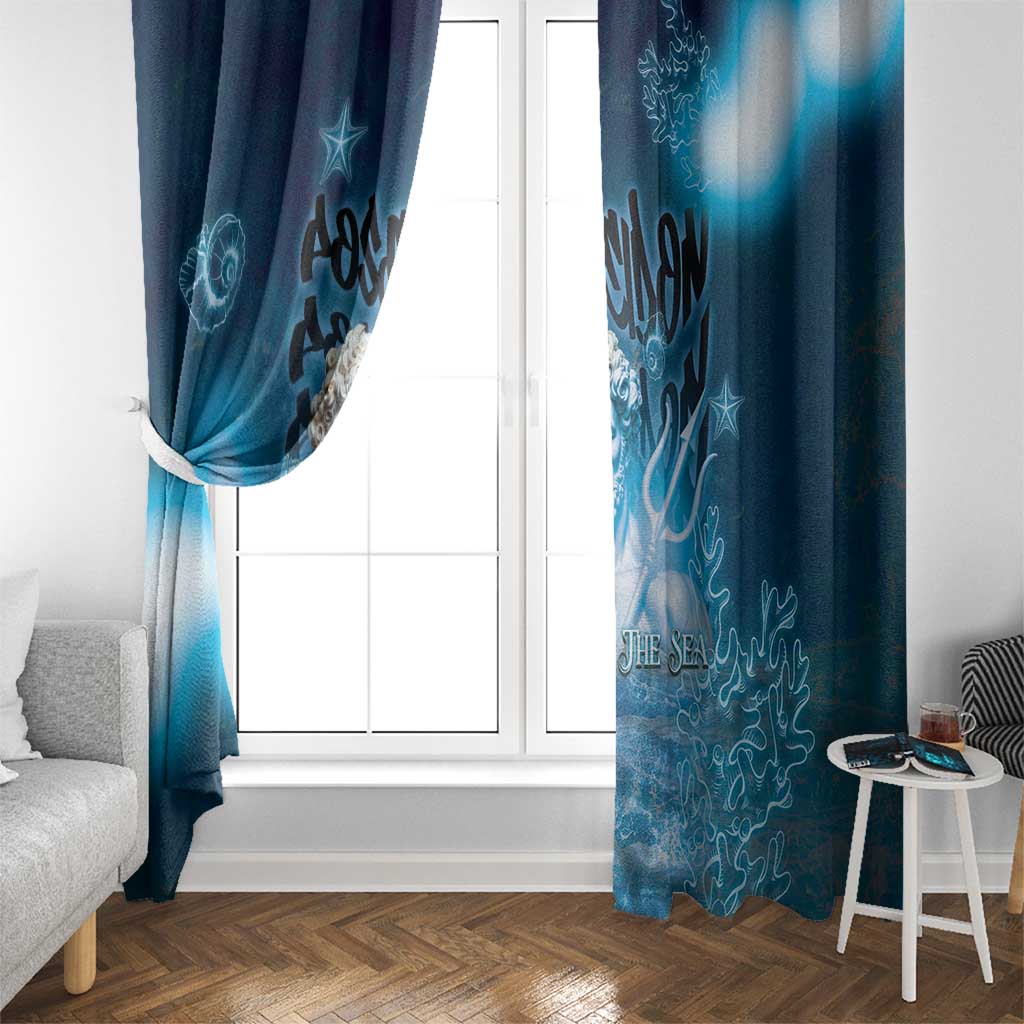 Poseidon Window Curtain God Of The Sea - Wonder Print Shop