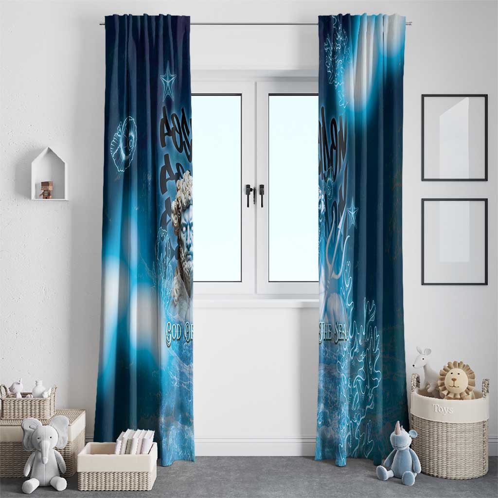 Poseidon Window Curtain God Of The Sea - Wonder Print Shop
