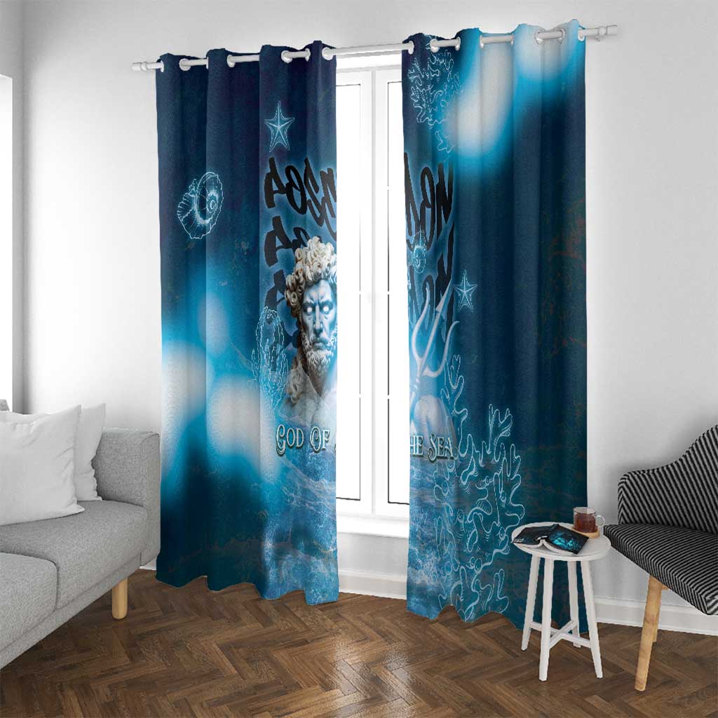Poseidon Window Curtain God Of The Sea - Wonder Print Shop