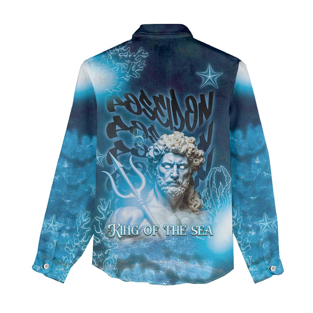 Poseidon Women Casual Shirt God Of The Sea - Wonder Print Shop