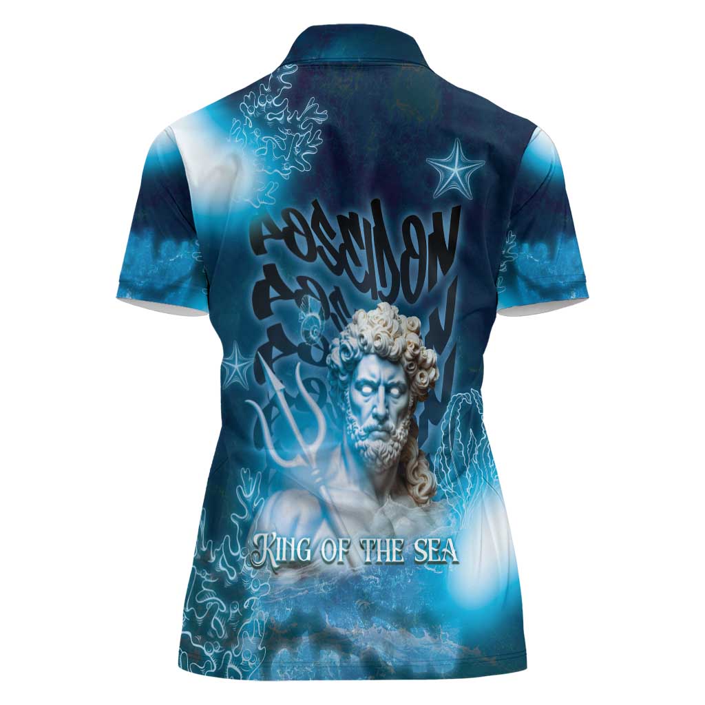 Poseidon Women Polo Shirt God Of The Sea - Wonder Print Shop