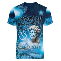 Poseidon Women V-Neck T-Shirt God Of The Sea - Wonder Print Shop