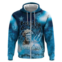 Poseidon Zip Hoodie God Of The Sea - Wonder Print Shop