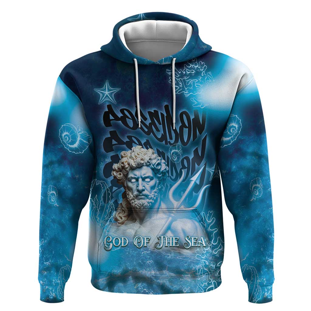 Poseidon Zip Hoodie God Of The Sea - Wonder Print Shop