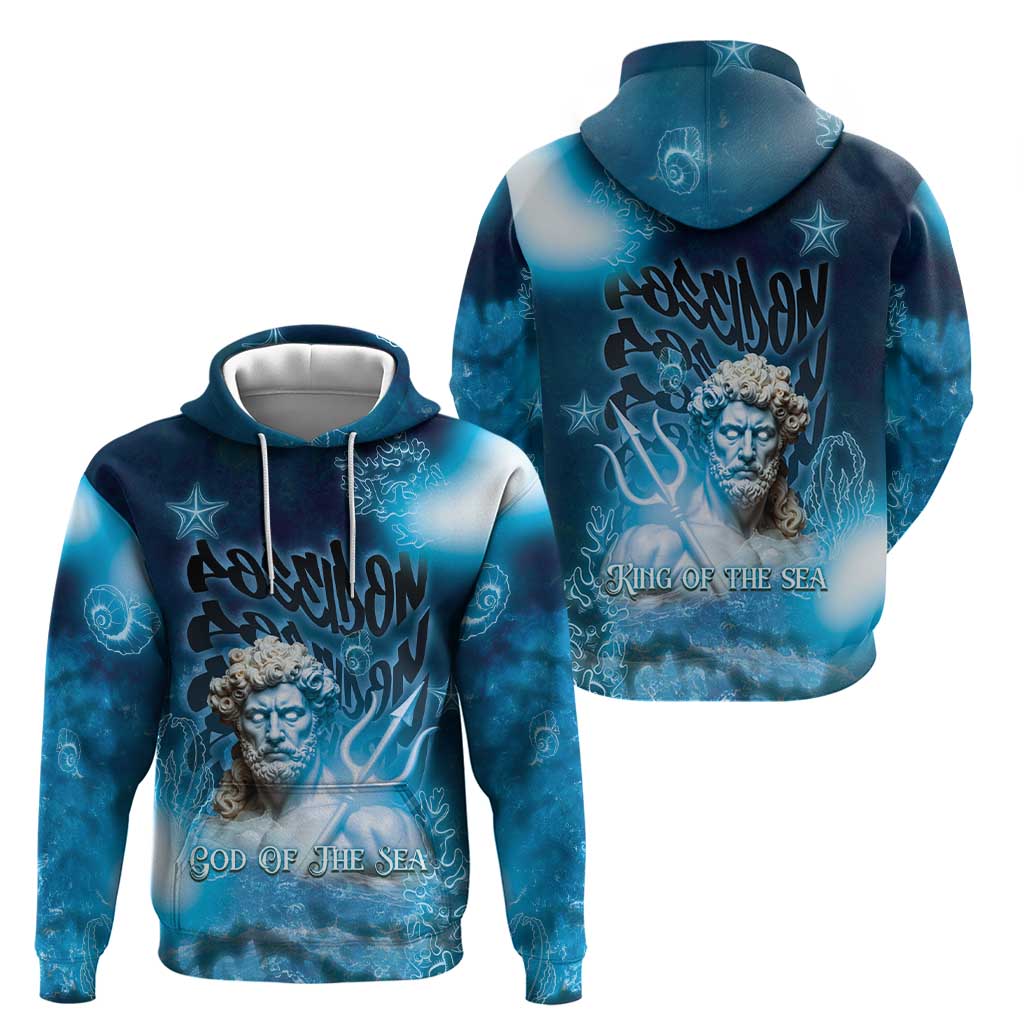 Poseidon Zip Hoodie God Of The Sea - Wonder Print Shop