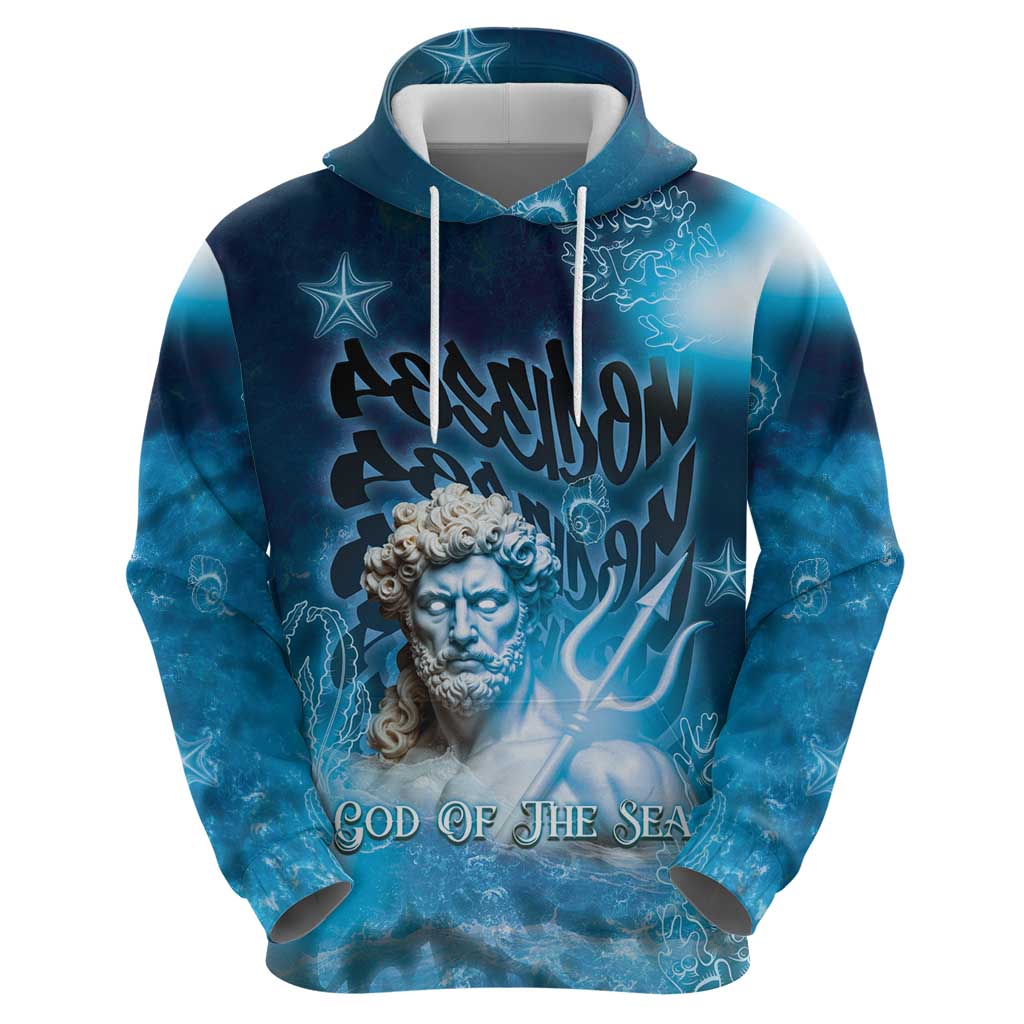 Poseidon Zip Hoodie God Of The Sea - Wonder Print Shop