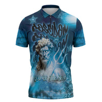 Poseidon Zipper Polo Shirt God Of The Sea - Wonder Print Shop