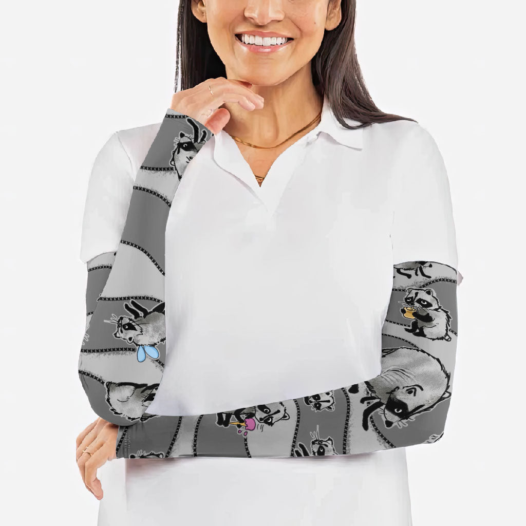 Jimothy The Raccoon Arm Sleeves It's Ok To Be Weird Raccoons Cute Sketch Pattern