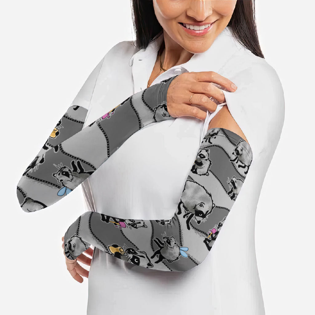 Jimothy The Raccoon Arm Sleeves It's Ok To Be Weird Raccoons Cute Sketch Pattern