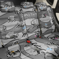 Jimothy The Raccoon Back Car Seat Cover It's Ok To Be Weird Raccoons Cute Sketch Pattern