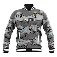 Jimothy The Raccoon Baseball Jacket It's Ok To Be Weird Raccoons Cute Sketch Pattern