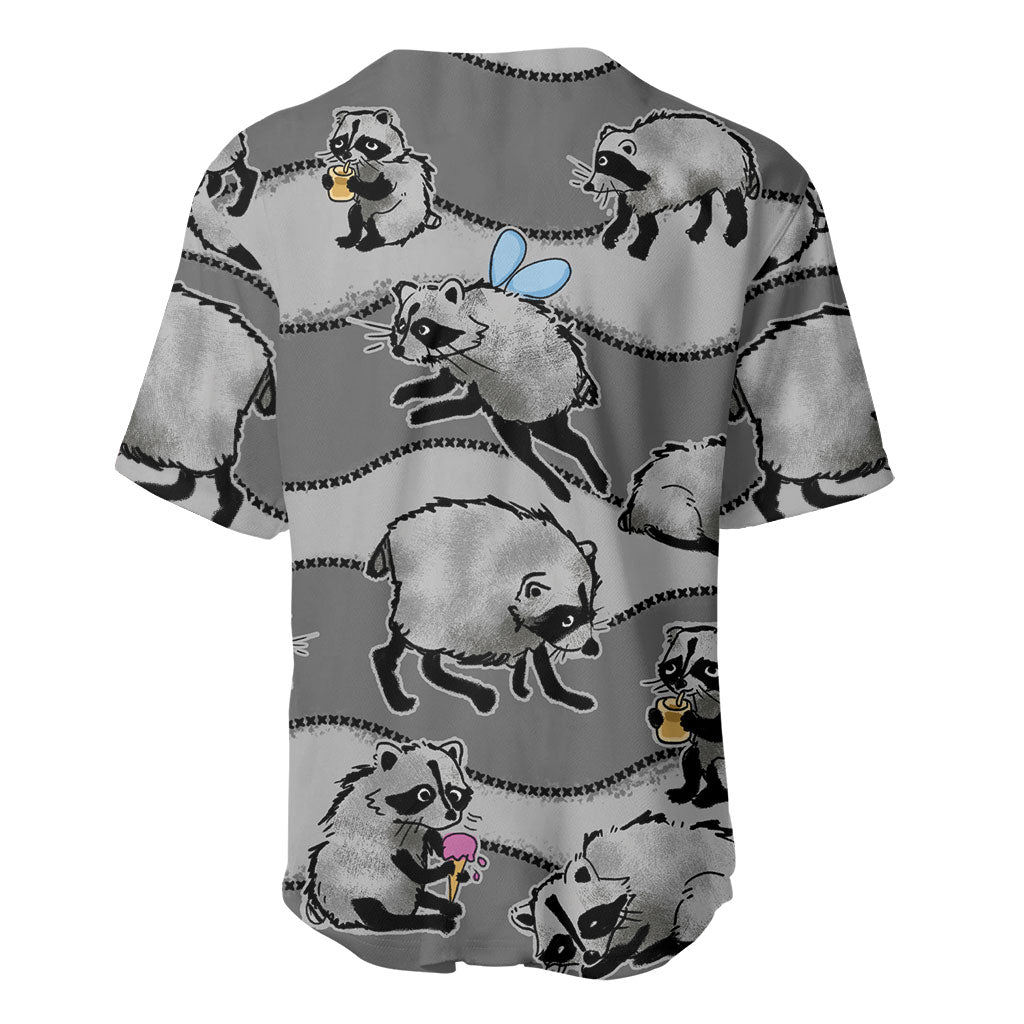 Jimothy The Raccoon Baseball Jersey It's Ok To Be Weird Raccoons Cute Sketch Pattern