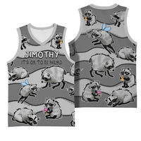 Jimothy The Raccoon Basketball Jersey It's Ok To Be Weird Raccoons Cute Sketch Pattern
