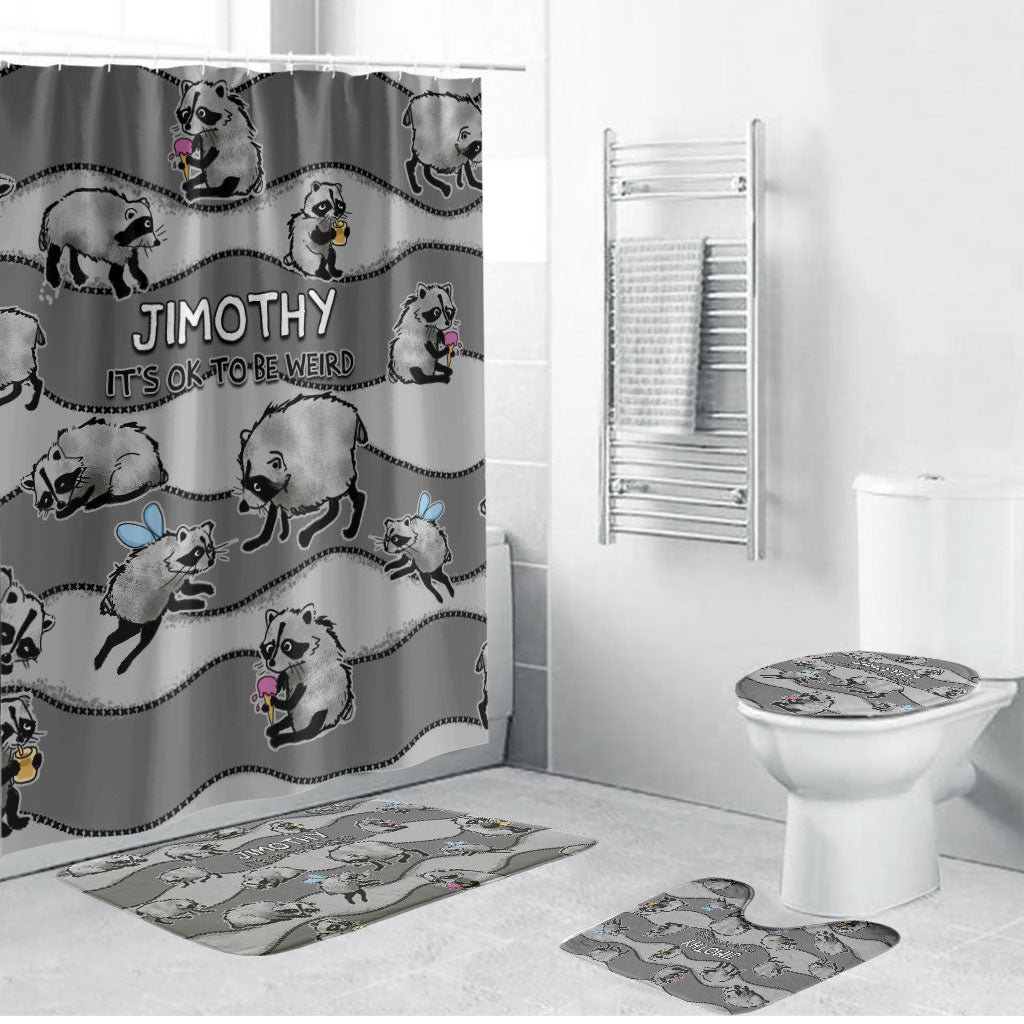 Jimothy The Raccoon Bathroom Set It's Ok To Be Weird Raccoons Cute Sketch Pattern