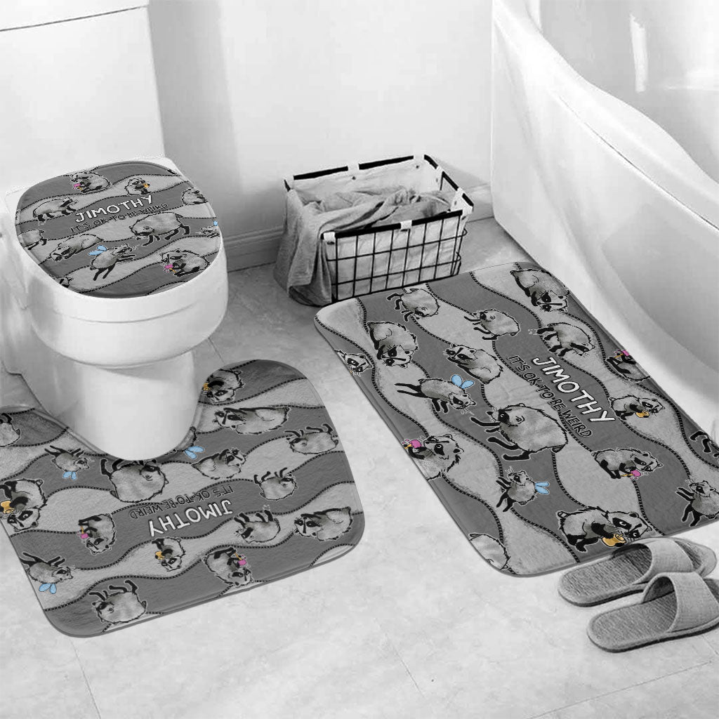 Jimothy The Raccoon Bathroom Set It's Ok To Be Weird Raccoons Cute Sketch Pattern