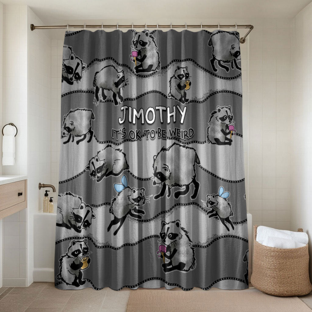 Jimothy The Raccoon Bathroom Set It's Ok To Be Weird Raccoons Cute Sketch Pattern