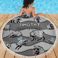 Jimothy The Raccoon Beach Blanket It's Ok To Be Weird Raccoons Cute Sketch Pattern