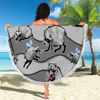 Jimothy The Raccoon Beach Blanket It's Ok To Be Weird Raccoons Cute Sketch Pattern