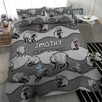 Jimothy The Raccoon Bedding Set It's Ok To Be Weird Raccoons Cute Sketch Pattern