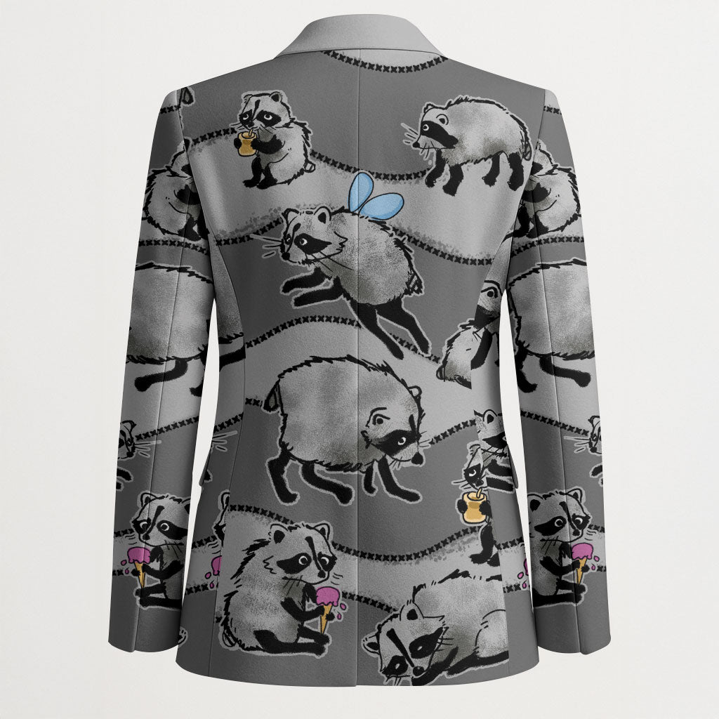 Jimothy The Raccoon Blazer It's Ok To Be Weird Raccoons Cute Sketch Pattern
