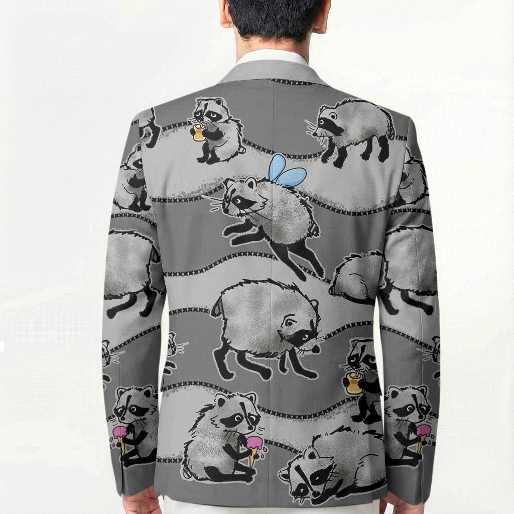Jimothy The Raccoon Blazer It's Ok To Be Weird Raccoons Cute Sketch Pattern