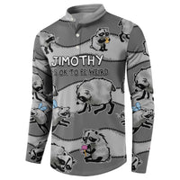 Jimothy The Raccoon Button Sweatshirt It's Ok To Be Weird Raccoons Cute Sketch Pattern