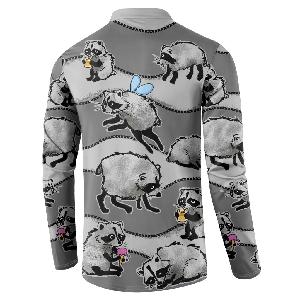 Jimothy The Raccoon Button Sweatshirt It's Ok To Be Weird Raccoons Cute Sketch Pattern