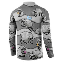 Jimothy The Raccoon Button Sweatshirt It's Ok To Be Weird Raccoons Cute Sketch Pattern
