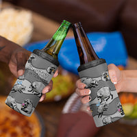 Jimothy The Raccoon 4 in 1 Can Cooler Tumbler It's Ok To Be Weird Raccoons Cute Sketch Pattern