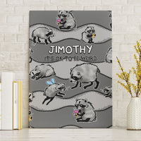 Jimothy The Raccoon Canvas Wall Art It's Ok To Be Weird Raccoons Cute Sketch Pattern