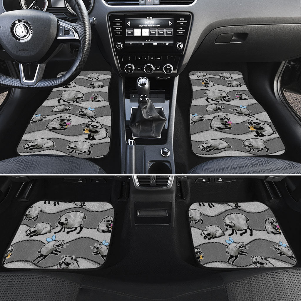 Jimothy The Raccoon Car Mats It's Ok To Be Weird Raccoons Cute Sketch Pattern