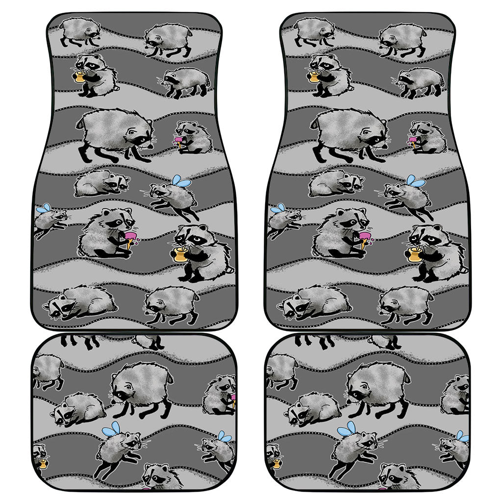 Jimothy The Raccoon Car Mats It's Ok To Be Weird Raccoons Cute Sketch Pattern