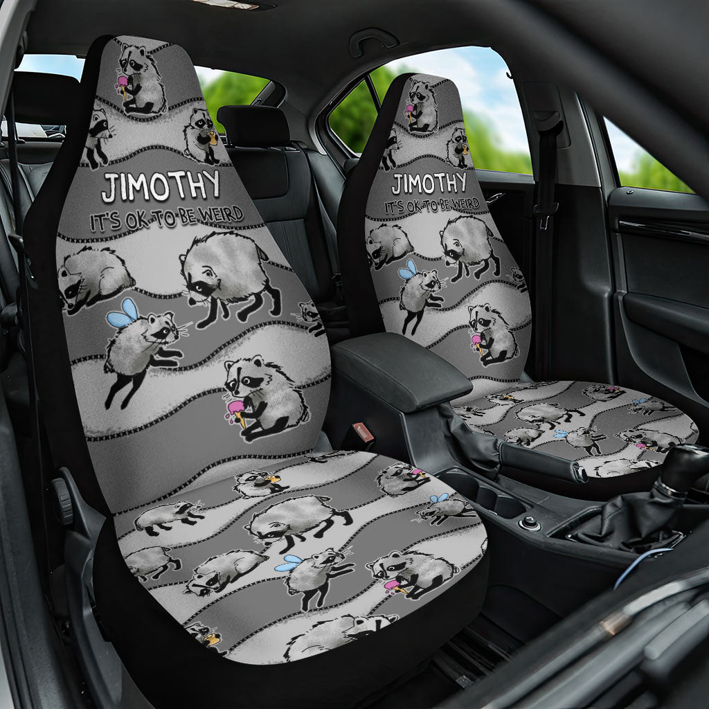 Jimothy The Raccoon Car Seat Cover It's Ok To Be Weird Raccoons Cute Sketch Pattern