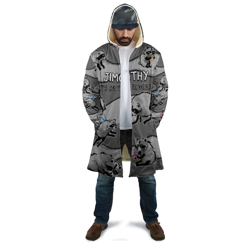 Jimothy The Raccoon Cloak It's Ok To Be Weird Raccoons Cute Sketch Pattern