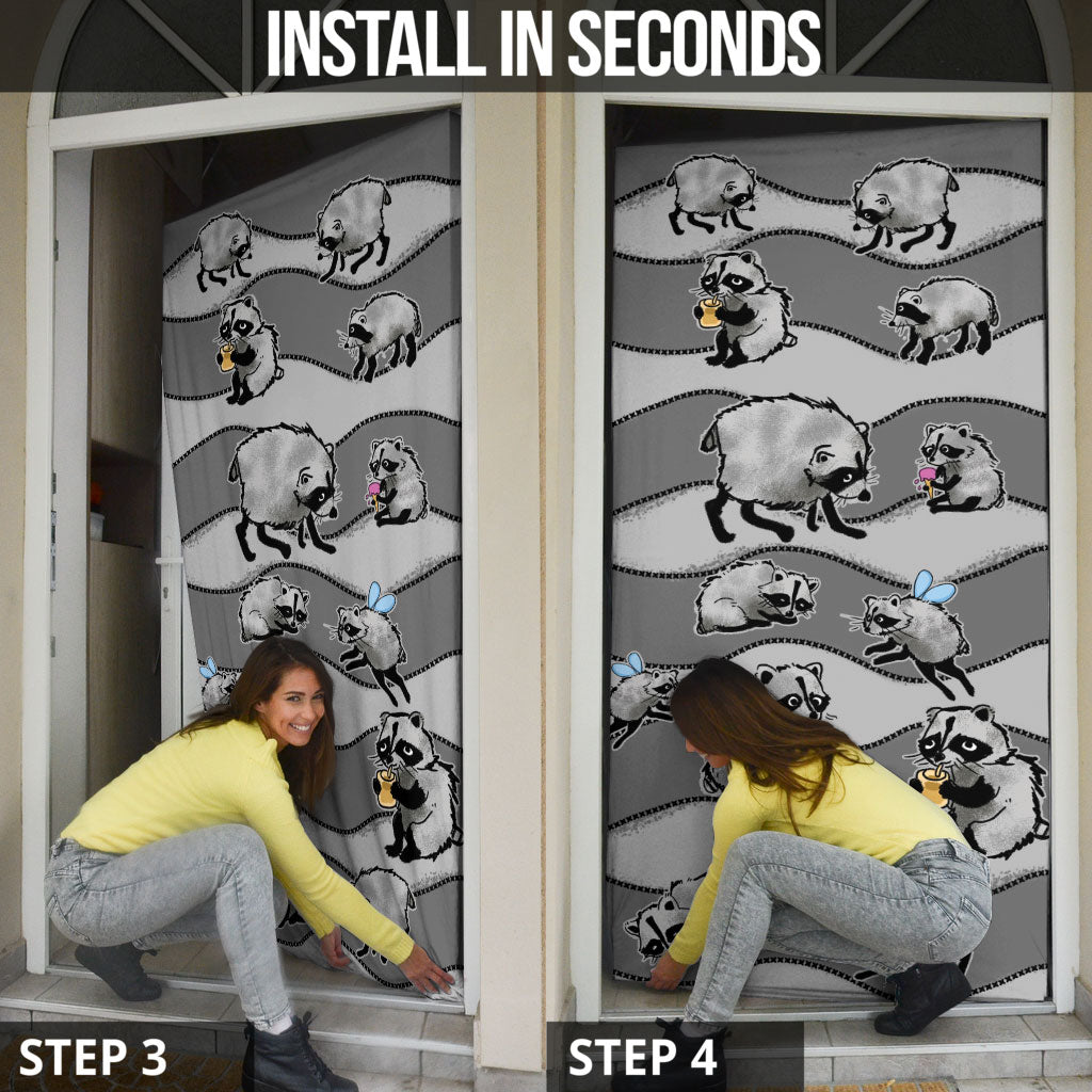 Jimothy The Raccoon Door Cover It's Ok To Be Weird Raccoons Cute Sketch Pattern