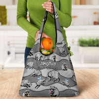 Jimothy The Raccoon Grocery Bag It's Ok To Be Weird Raccoons Cute Sketch Pattern