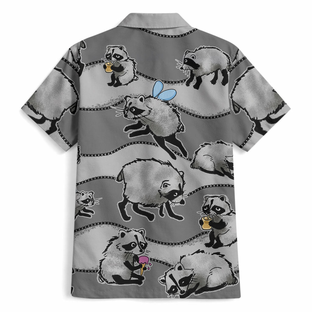 Jimothy The Raccoon Hawaiian Shirt It's Ok To Be Weird Raccoons Cute Sketch Pattern