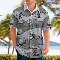 Jimothy The Raccoon Hawaiian Shirt It's Ok To Be Weird Raccoons Cute Sketch Pattern