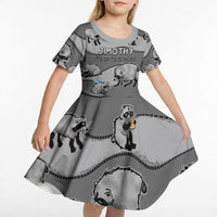Jimothy The Raccoon Kid Short Sleeve Dress It's Ok To Be Weird Raccoons Cute Sketch Pattern
